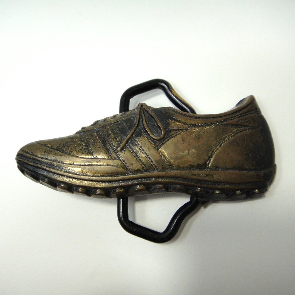Vintage 1978 BTS Solid Brass Sneaker Running Golf Shoe Belt Buckle USA
